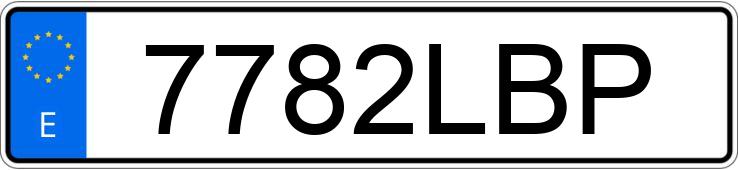 Numer rejestracyjny 7782LBP posiada VOLKSWAGEN GOLF