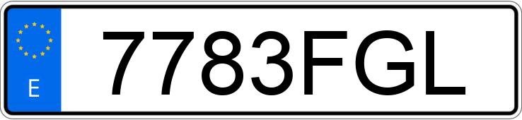 Numer rejestracyjny 7783FGL posiada PEUGEOT 207