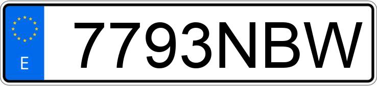 Numer rejestracyjny 7793NBW posiada MG HS