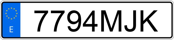 Numer rejestracyjny 7794MJK posiada VOLKSWAGEN GOLF