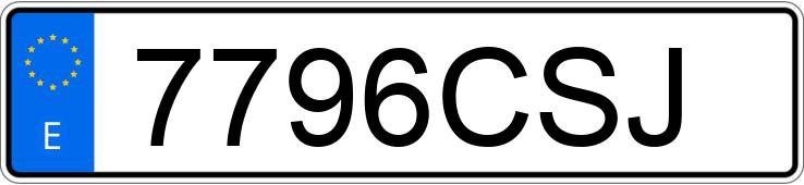 Numer rejestracyjny 7796CSJ posiada FERRARI 360