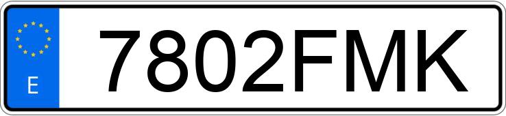 Numer rejestracyjny 7802FMK posiada PEUGEOT 307