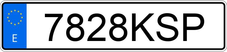 The registration number 7828KSP has PEUGEOT 308