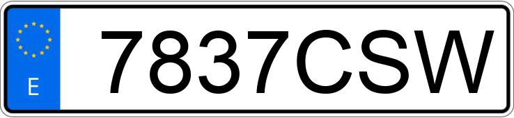 Le numéro d’enregistrement 7837CSW a NISSAN CABSTAR E