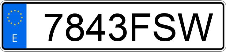 Numer rejestracyjny 7843FSW posiada AUDI S3