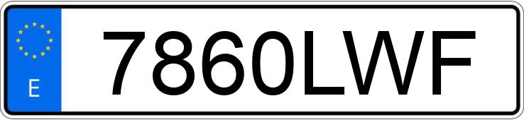 Numer rejestracyjny 7860LWF posiada CITROEN SPACETOURER