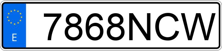 Numer rejestracyjny 7868NCW posiada AUDI A3 SPORTBACK