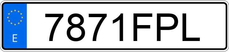 Numer rejestracyjny 7871FPL posiada AUDI A3