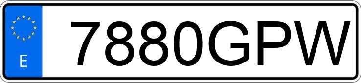 Registreringsnummeret 7880GPW har TOYOTA YARIS