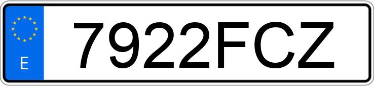 Numer rejestracyjny 7922FCZ posiada OPEL ZAFIRA