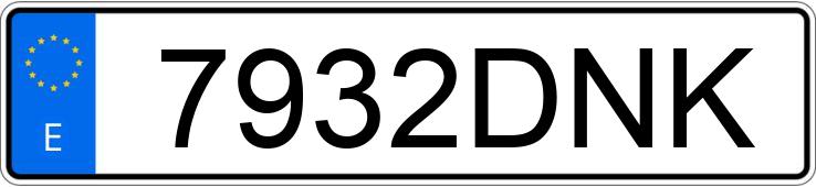 Numer rejestracyjny 7932DNK posiada PEUGEOT 206