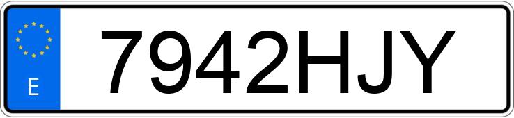 Numer rejestracyjny 7942HJY posiada VOLKSWAGEN GOLF