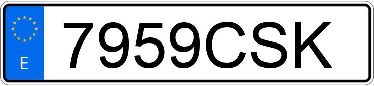 Numer rejestracyjny 7959CSK posiada VOLKSWAGEN TRANSPORTER