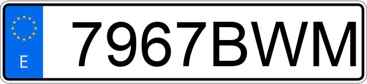 Numer rejestracyjny 7967BWM posiada PEUGEOT 307