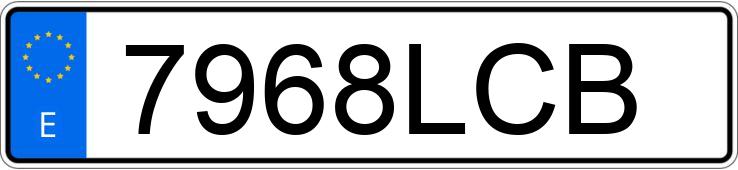 Numer rejestracyjny 7968LCB posiada TESLA MODEL 3