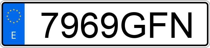 Numer rejestracyjny 7969GFN posiada TOYOTA PRIUS