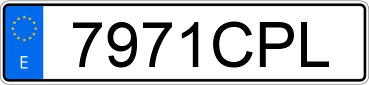 Le numéro d’enregistrement 7971CPL a SEAT CORDOBA