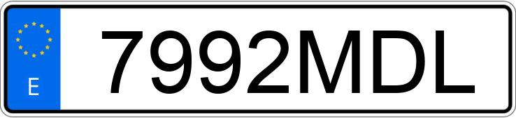 Numer rejestracyjny 7992MDL posiada TESLA MODEL 3