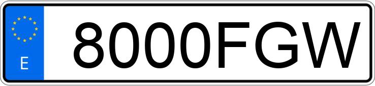 Numer rejestracyjny 8000FGW posiada VOLKSWAGEN FOX