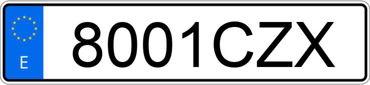 Numer rejestracyjny 8001CZX posiada BMW X5