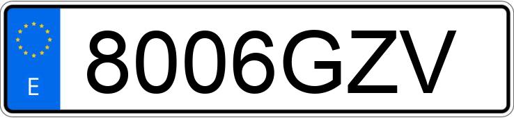 Numer rejestracyjny 8006GZV posiada KTM EXC 450