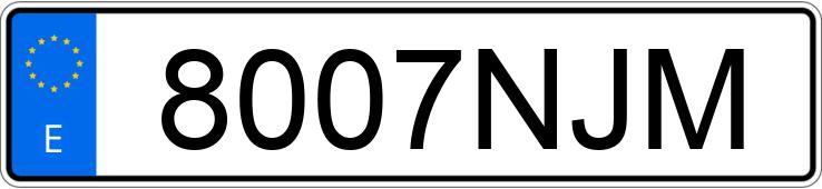 Numer rejestracyjny 8007NJM posiada YAMAHA DELIGHT