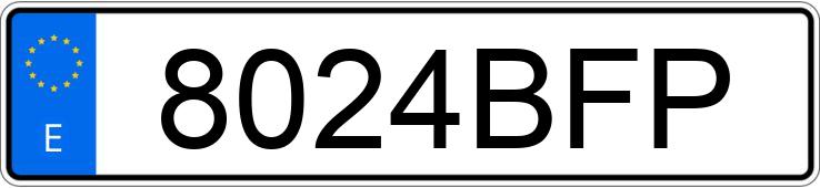 Numer rejestracyjny 8024BFP posiada TOYOTA AVENSIS