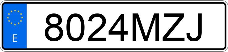 Numer rejestracyjny 8024MZJ posiada TESLA MODEL 3