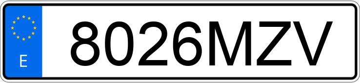 Numer rejestracyjny 8026MZV posiada MG ZS