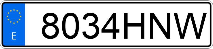 Numer rejestracyjny 8034HNW posiada MERCEDES CITAN