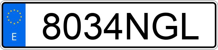 Numer rejestracyjny 8034NGL posiada TESLA MODEL 3 Numer rejestracyjny 8034NGL posiada TESLA MODEL 3