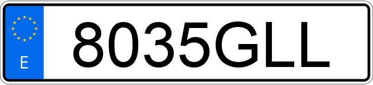 Numer rejestracyjny 8035GLL posiada TOYOTA YARIS