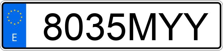 Numer rejestracyjny 8035MYY posiada SKODA FABIA