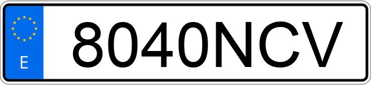 Numer rejestracyjny 8040NCV posiada PEUGEOT 207