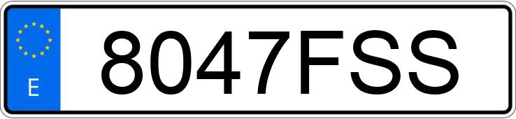 Numer rejestracyjny 8047FSS posiada FORD FIESTA