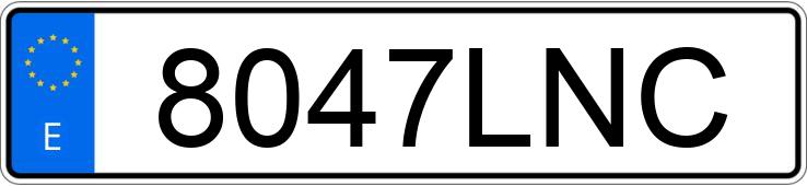 Numer rejestracyjny 8047LNC posiada SKODA SCALA