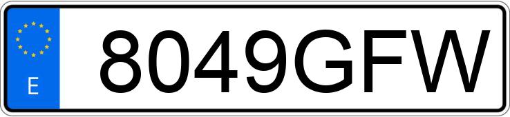 Numer rejestracyjny 8049GFW posiada PEUGEOT 308