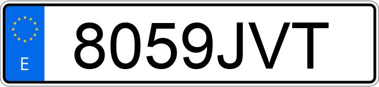 El número de registro 8059JVT tiene FORD MUSTANG