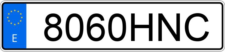 Numer rejestracyjny 8060HNC posiada VOLKSWAGEN GOLF