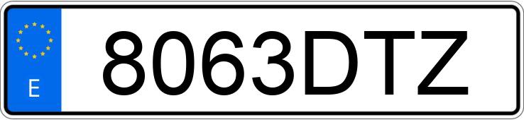 Numer rejestracyjny 8063DTZ posiada PEUGEOT 206