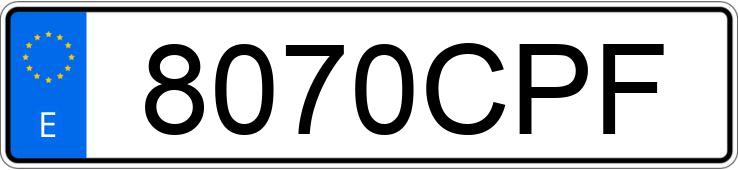 Numer rejestracyjny 8070CPF posiada VOLKSWAGEN TOURAN