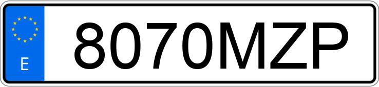 Numer rejestracyjny 8070MZP posiada SUZUKI SWACE