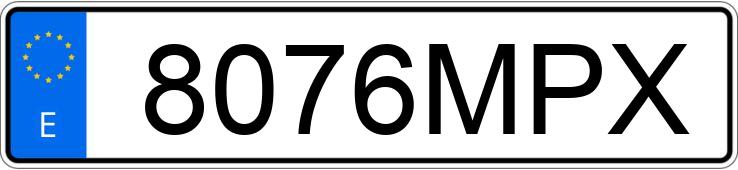 Numer rejestracyjny 8076MPX posiada  