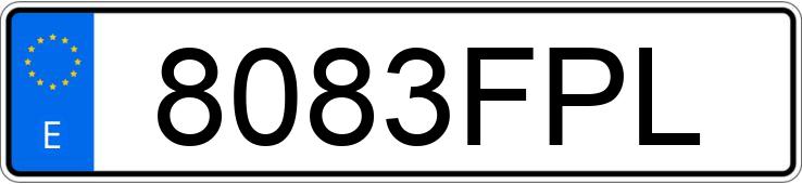 Numer rejestracyjny 8083FPL posiada VOLKSWAGEN TOURAN