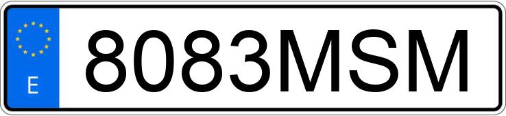 Numer rejestracyjny 8083MSM posiada VOLKSWAGEN GOLF