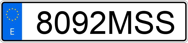 Numer rejestracyjny 8092MSS posiada AUDI A3 SPORTBACK