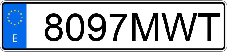 Numer rejestracyjny 8097MWT posiada MG HS Numer rejestracyjny 8097MWT posiada MG HS