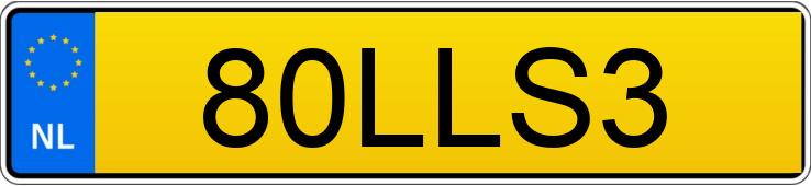 The registration number 80LLS3 has VOLVO V70