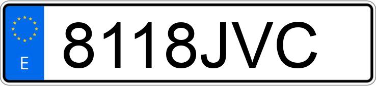 Numer rejestracyjny 8118JVC posiada RENAULT CLIO