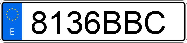 Numer rejestracyjny 8136BBC posiada FERRARI 360